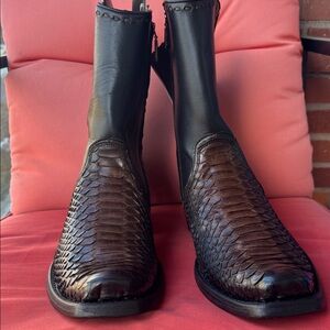 Cuadra Black Urban Exotic | Men’s Python Leather Boots Size 12 | NEVER BEEN WORN